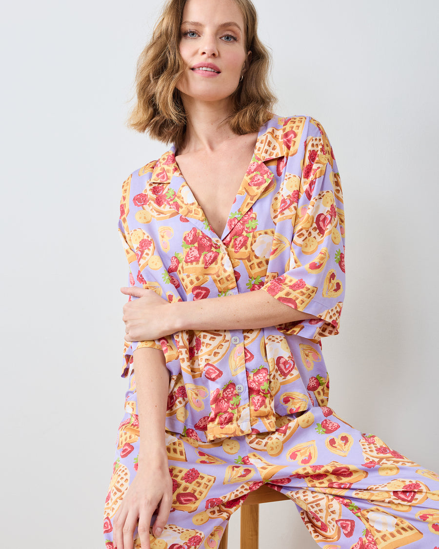 Waffles in Bed - Petite Eco Satin Wildest Dreams Set - Lavendar - Printfresh