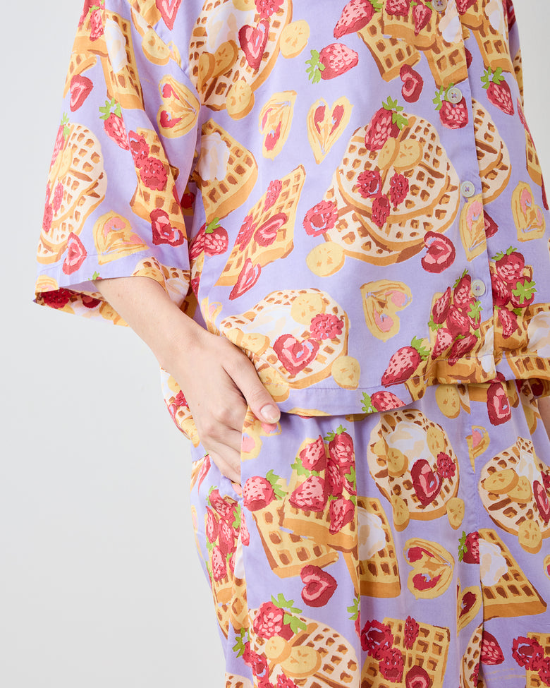 Waffles In Bed - Eco Satin Wildest Dream Set - Lavender - Printfresh