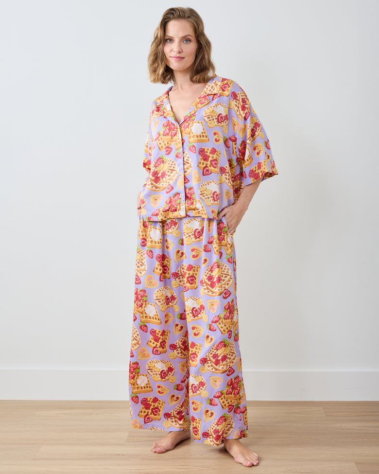 Waffles in Bed - Petite Eco Satin Wildest Dreams Set - Lavendar - Printfresh