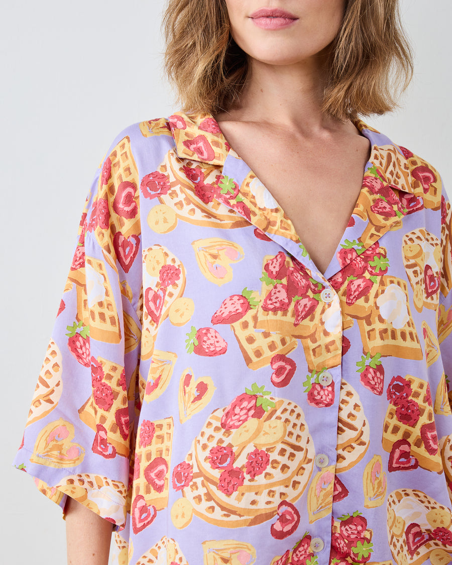Waffles In Bed - Eco Satin Wildest Dream Set - Lavender - Printfresh