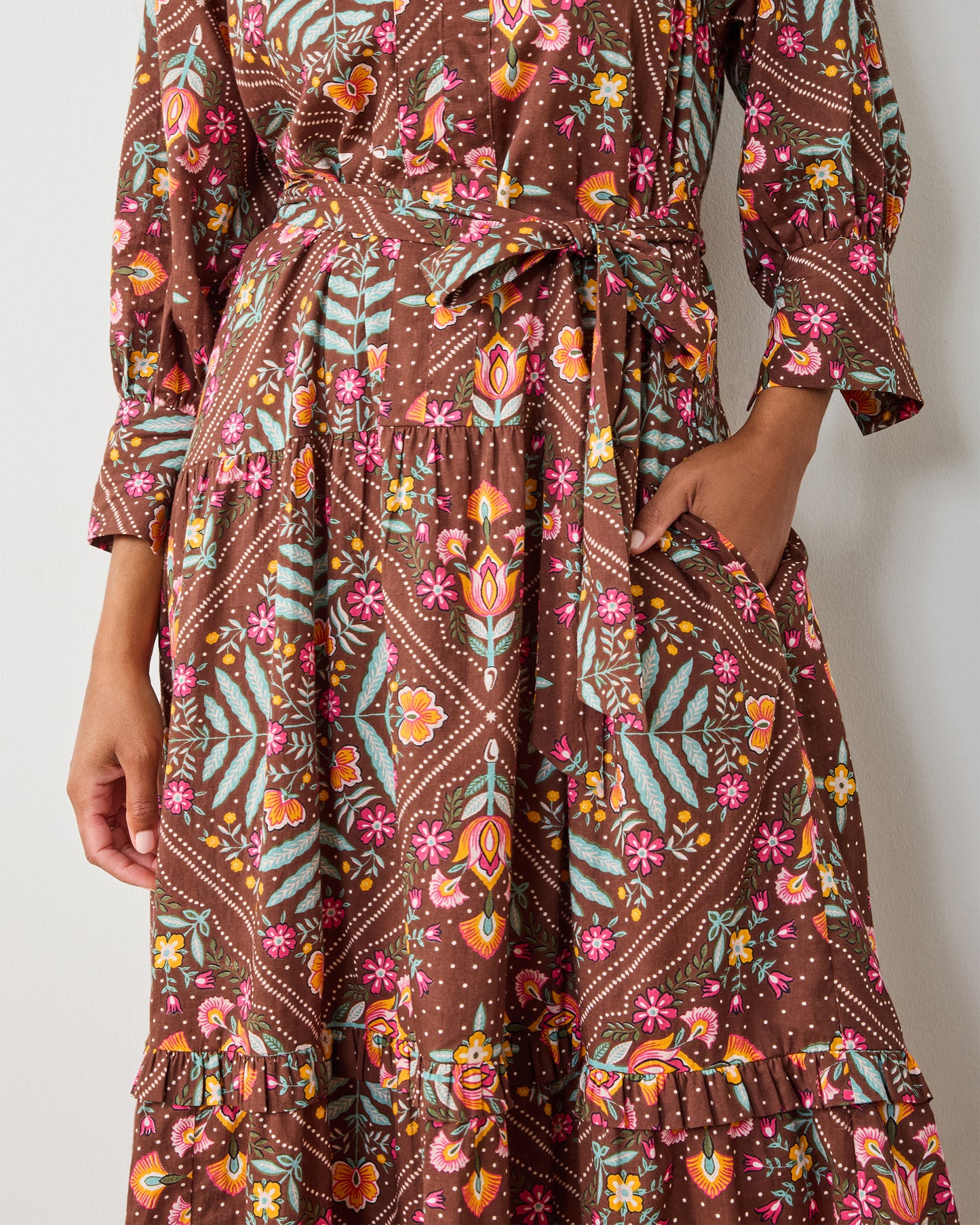 Floral Bandana - Fayette Dress - Tanned Copper Printfresh Floral Bandana - Fayette Dress - Tanned Copper Printfresh