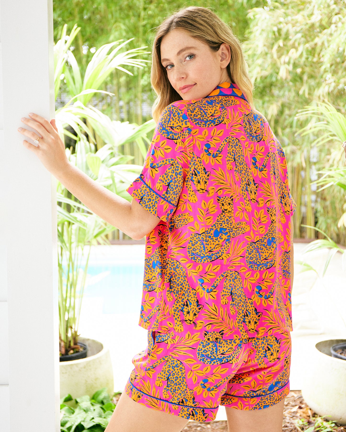 City Cats - Eco Satin Short Set - Fuchsia - Printfresh