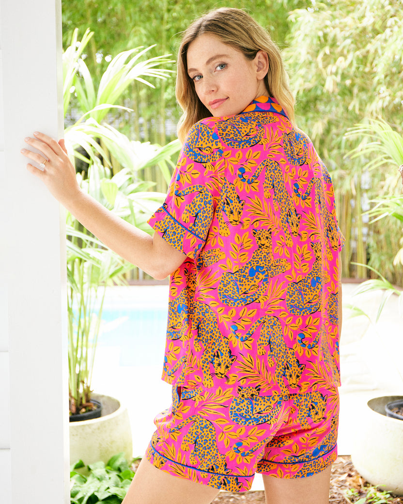 City Cats - Eco Satin Short Set - Fuchsia - Printfresh