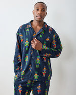 Leopard Nutcrackers - Men's Midweight Flannel Long PJ Set - Navy - Printfresh