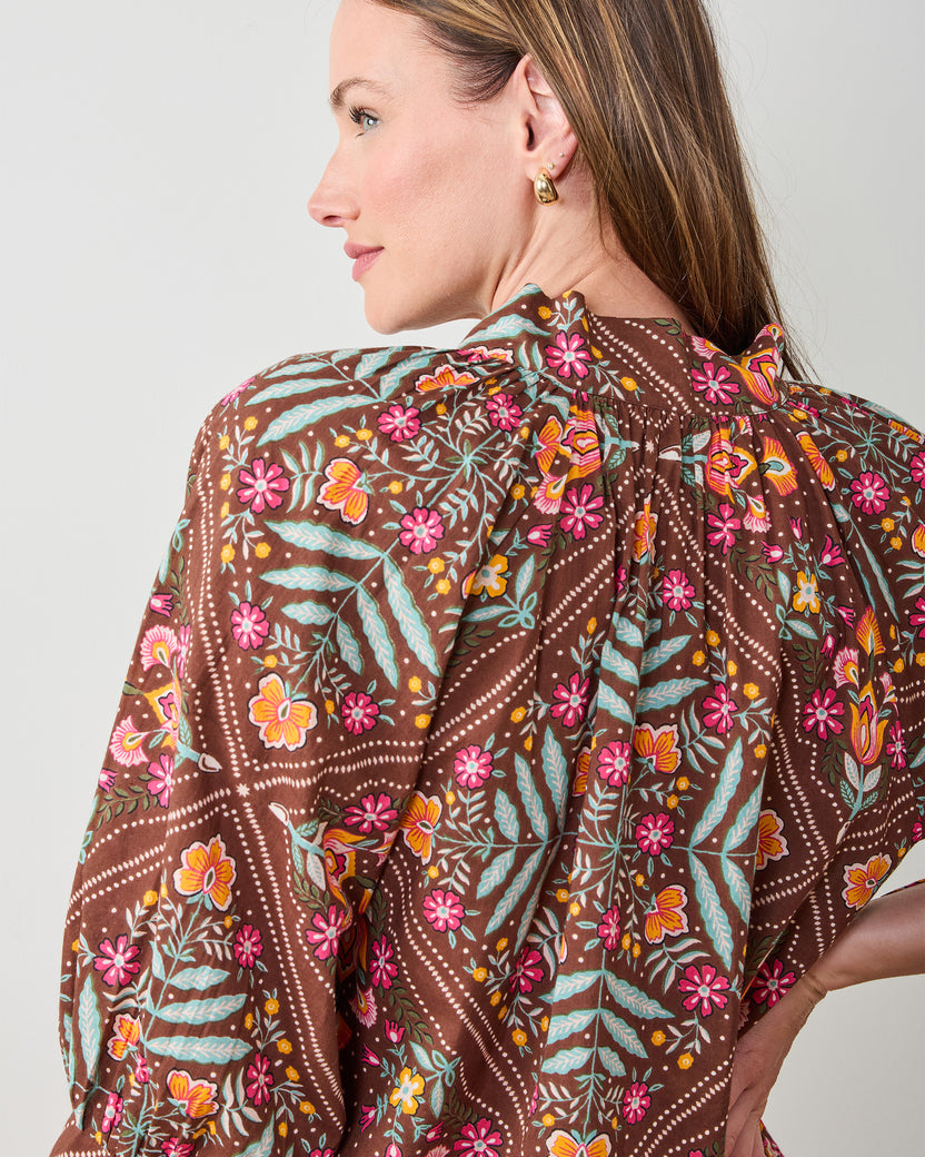 Floral Bandana - Fayette Blouse - Tanned Copper - Printfresh