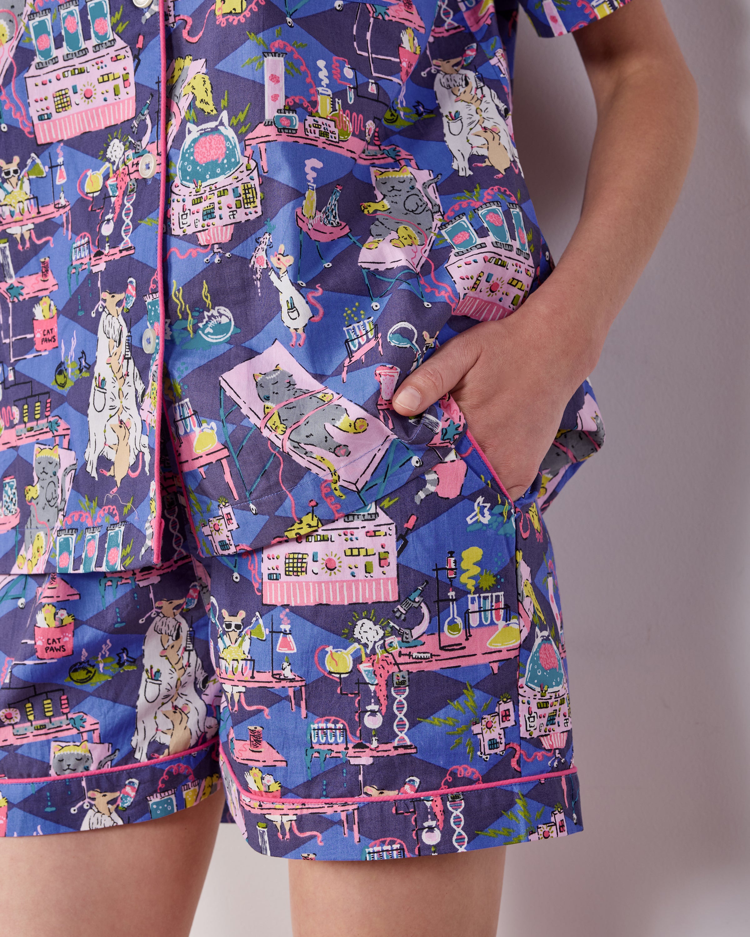 It's Alive - Short PJ Set - Checkered Sapphire – Printfresh