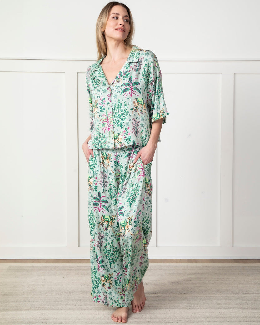 Camel's Courtyard - Petite Eco Satin Wildest Dreams Set - Avocado - Printfresh