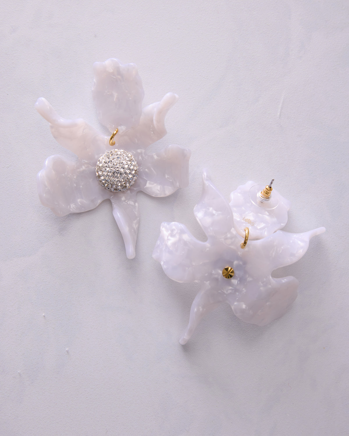 Mother of Pearl - Crystal Lily Earrings - Lele Sadoughi - Printfresh