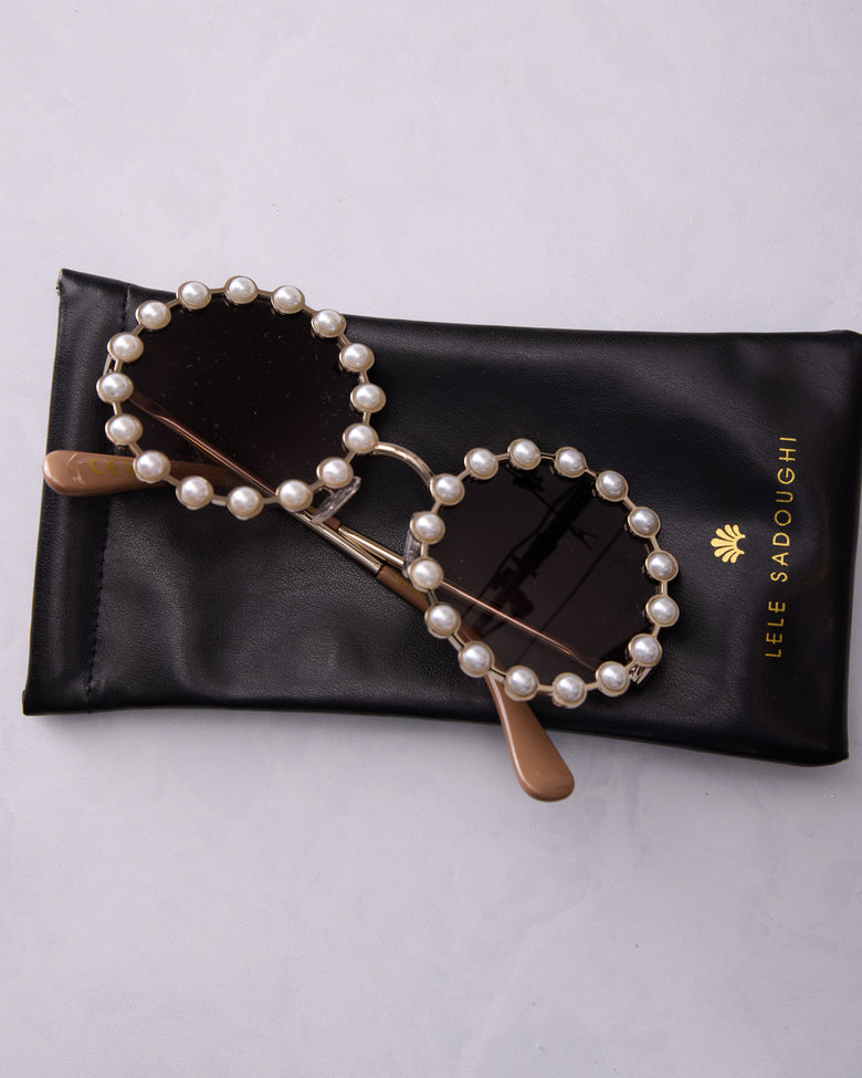 Ivory - Ivory Walnut Memphis Sunglasses - Lele Sadoughi - Printfresh