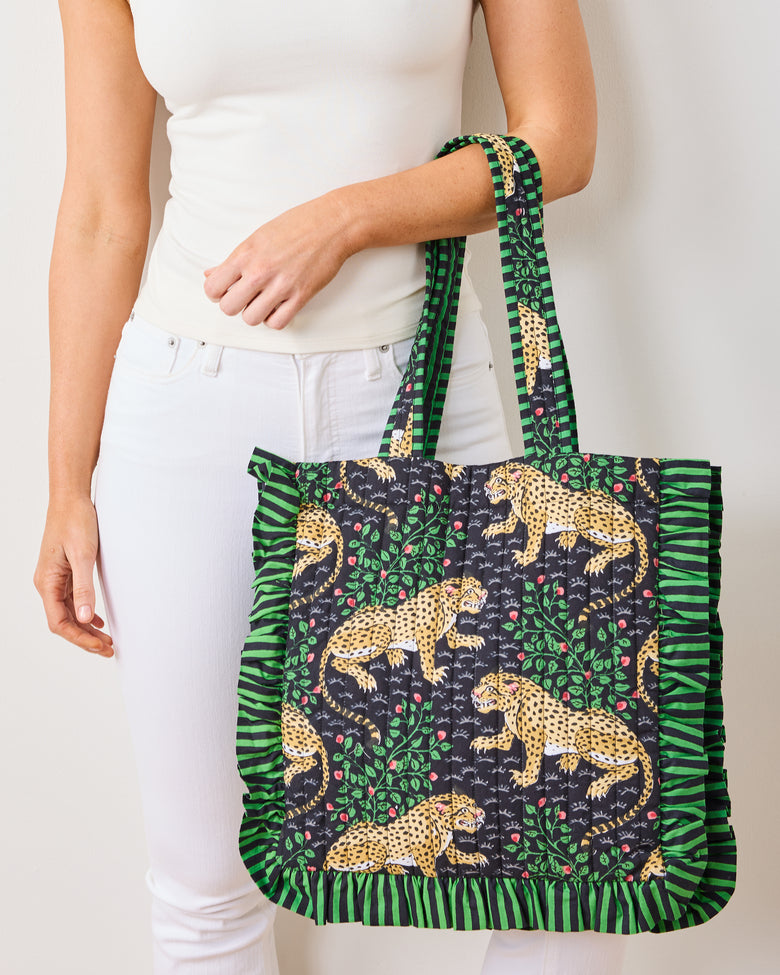 Bagheera - Ruffle Tote - Ink - Printfresh