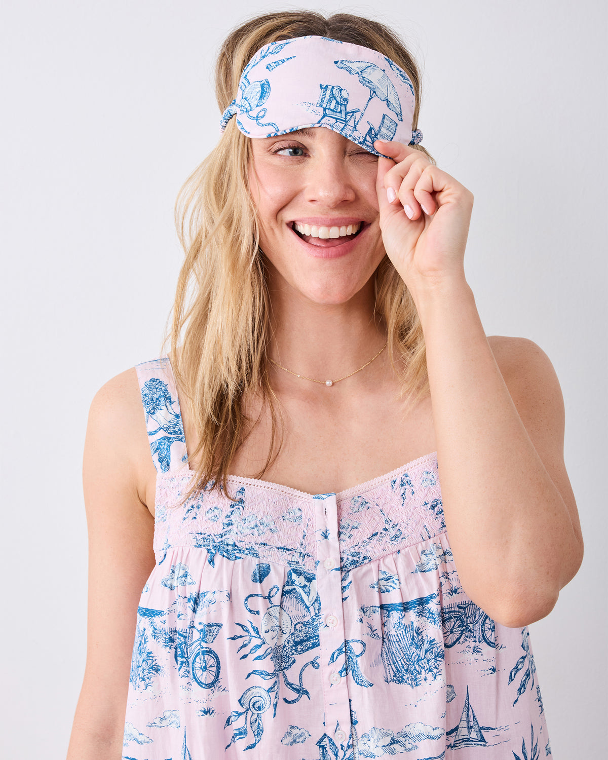 Mermaid Toile - Eye Mask - Blush - Printfresh