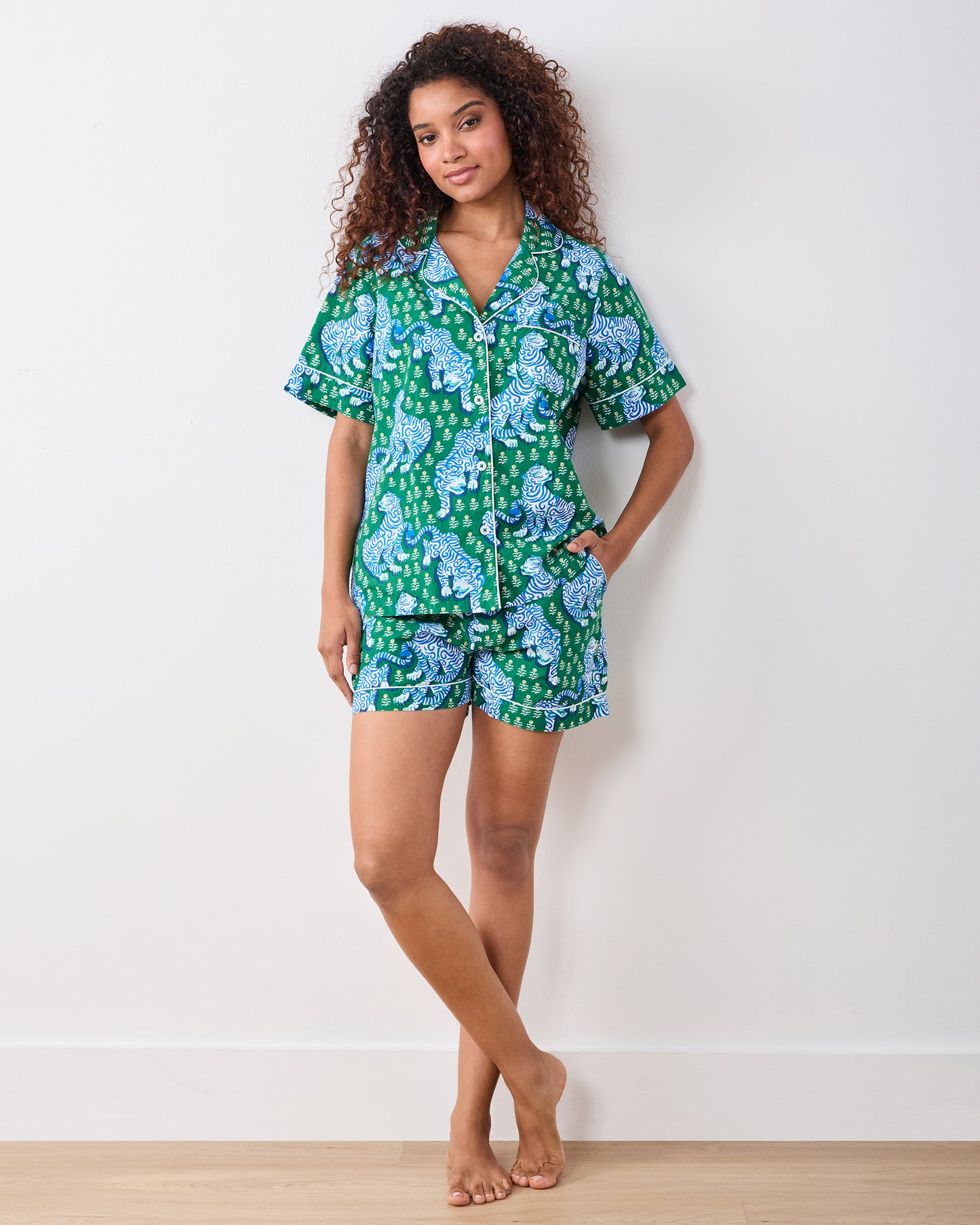 Tiger Queen - Short PJ Set - Jade - Printfresh