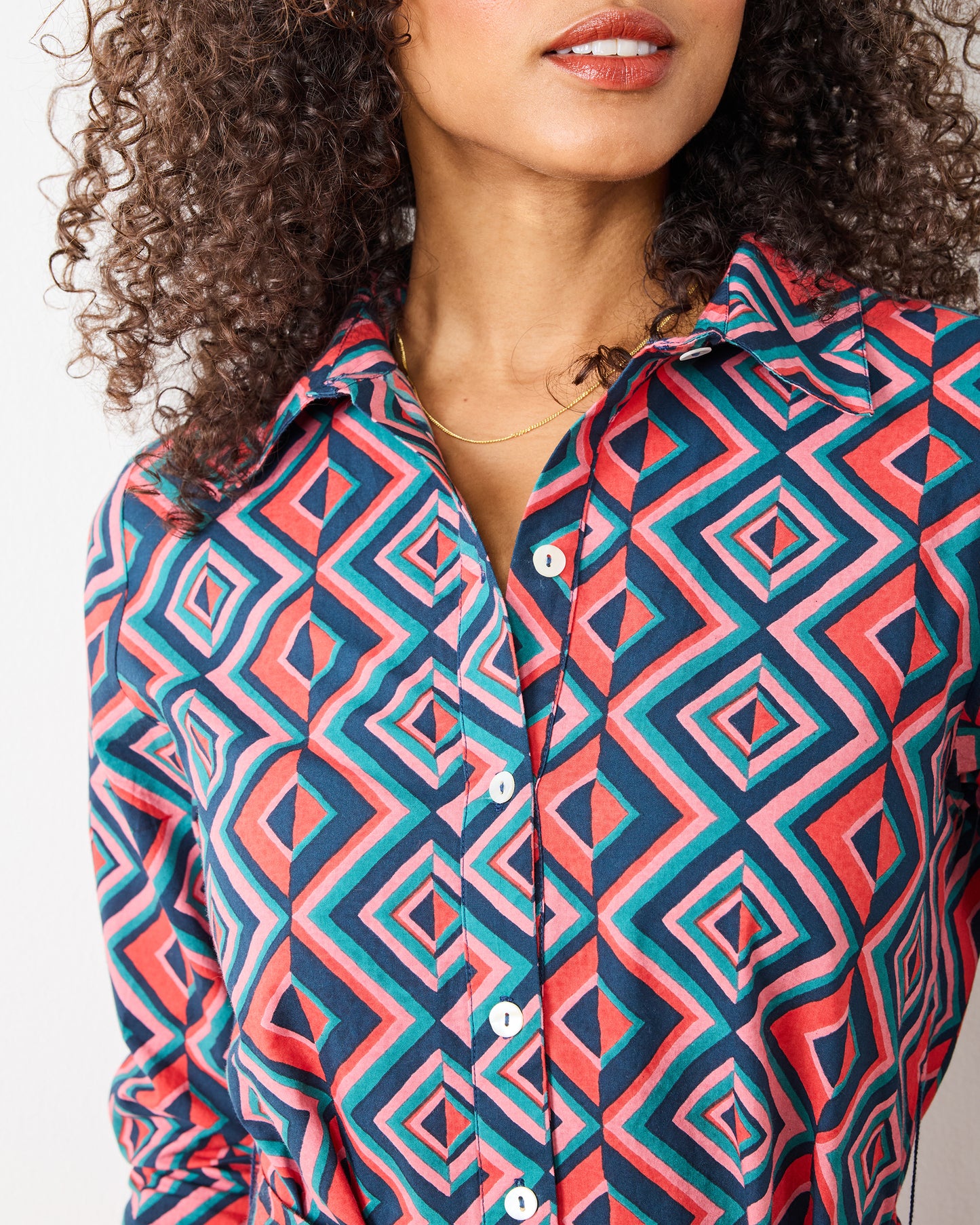 Kaleidoscope Diamond - Monaco Dress - Navy/Red - Printfresh