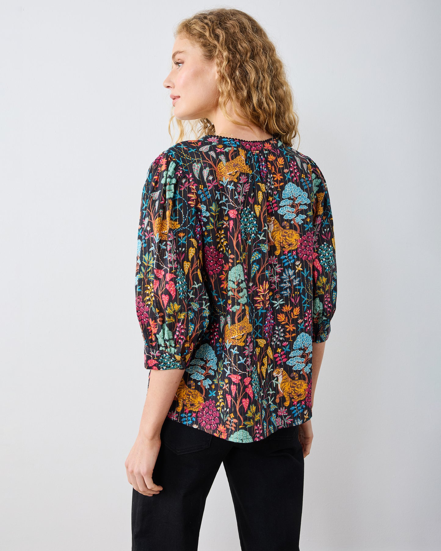 Garden Managerie - Juno Blouse - Ink - Printfresh