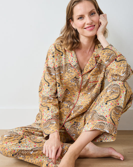 Bagheera - Lightweight Flannel Long PJ Set - Tobacco - Printfresh