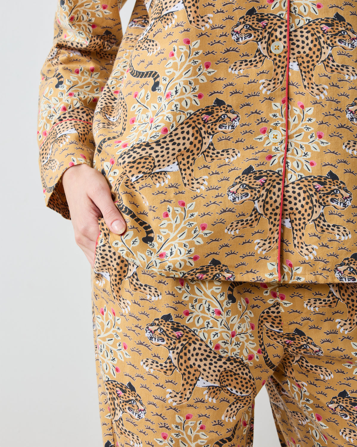 Bagheera - Lightweight Flannel Long PJ Set - Tobacco - Printfresh