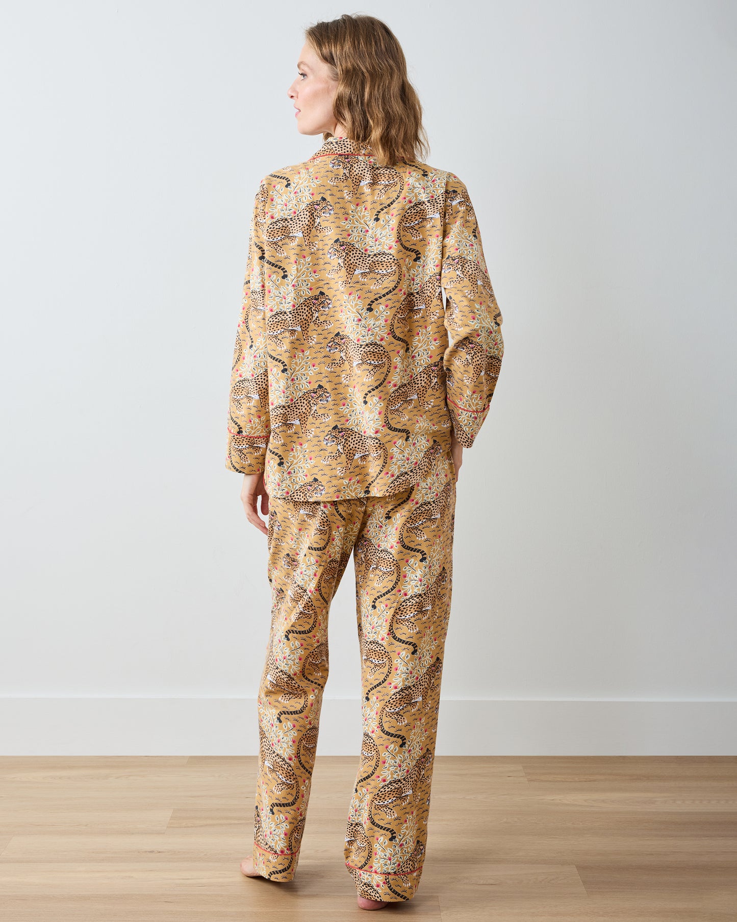 Bagheera - Lightweight Flannel Long PJ Set - Tobacco - Printfresh