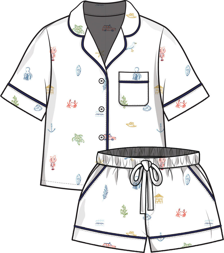Summer Essentials - Short PJ Set - Cloud - Printfresh