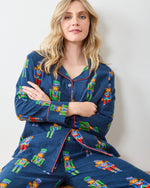 Leopard Nutcrackers - Midweight Flannel Long PJ Set - Navy - Printfresh