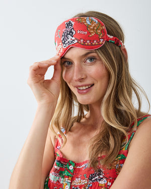 Meowy Christmas - Eye Mask - Red Bow