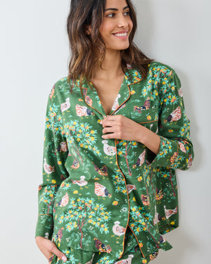 Hen House - Lightweight Flannel Long PJ Set - Olive