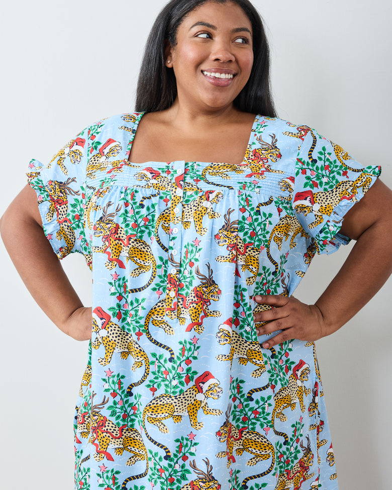 Very Merry Bagheera - Daylight Nightgown - Pale Blue - Printfresh