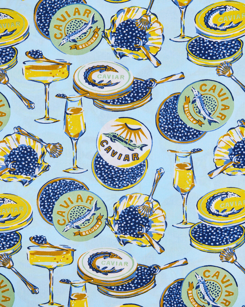 Champagne & Caviar - Petite Long PJ Set - Pale Blue