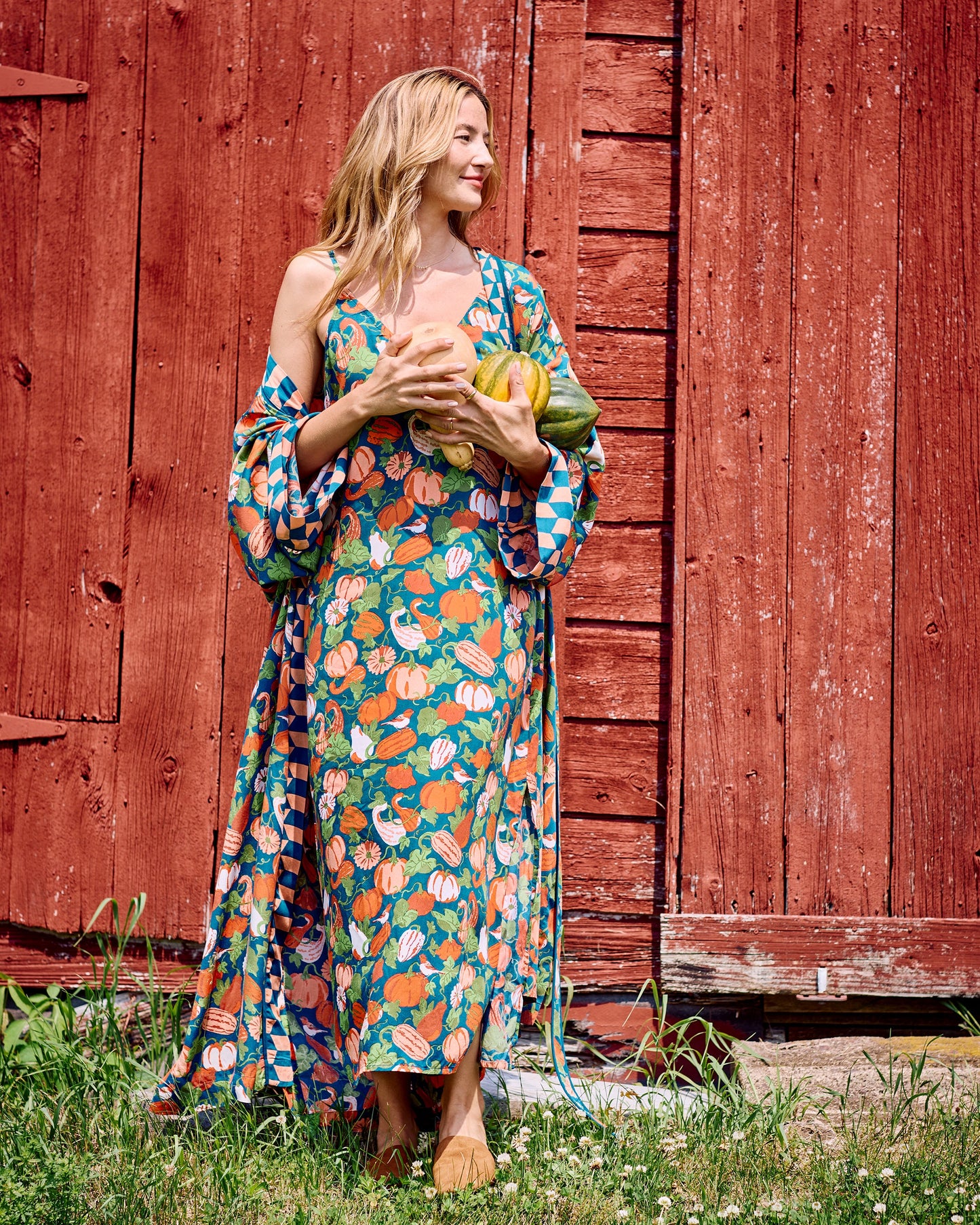Pumpkin Patch - Eco Satin Chic to Sleep Nightie - Midnight Harvest