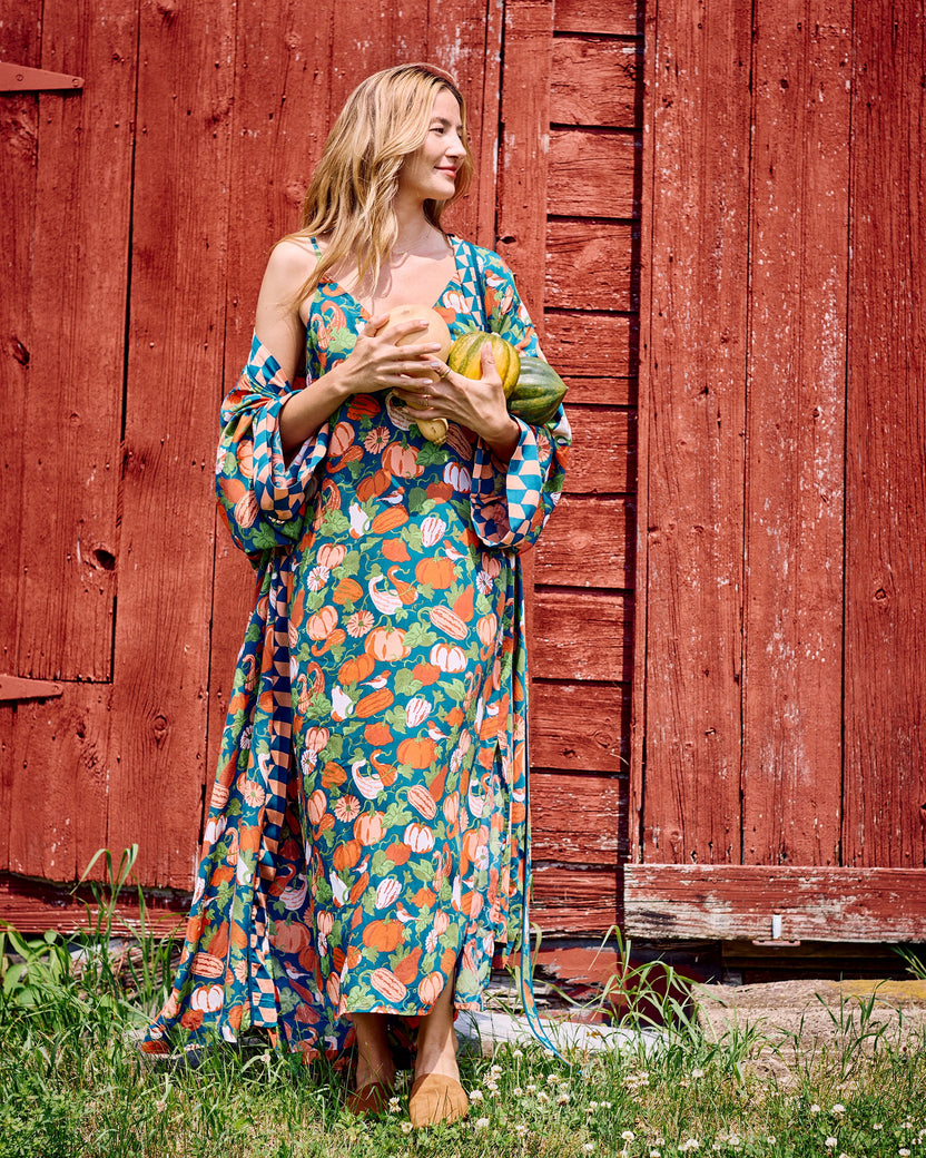 Pumpkin Patch - Eco Satin Chic to Sleep Nightie - Midnight Harvest
