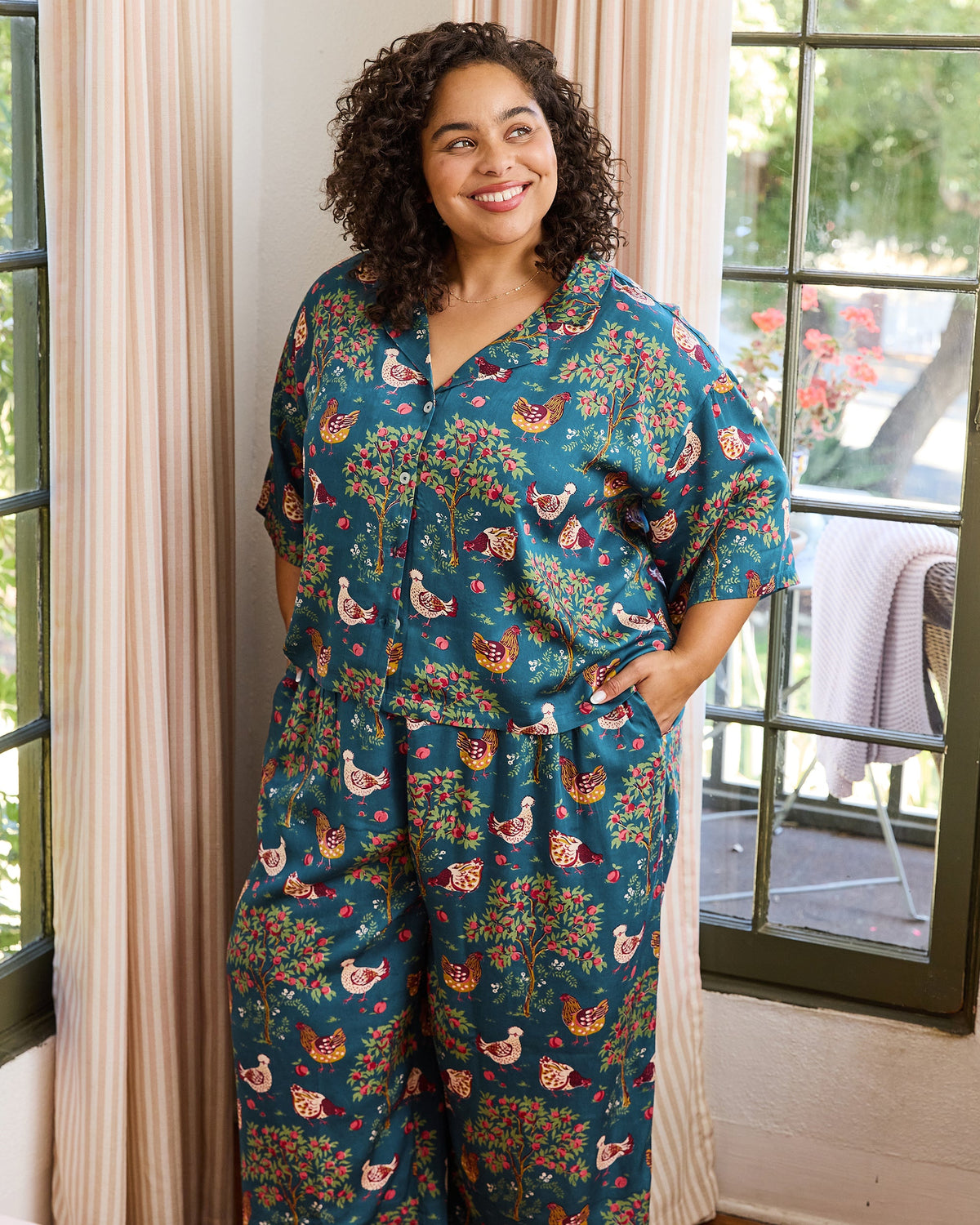 Hen House - Petite Eco Satin Wildest Dreams Set - Navy - Printfresh