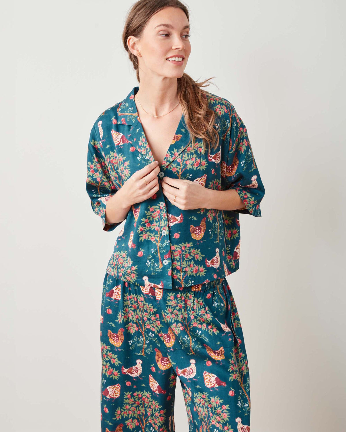 Hen House - Petite Eco Satin Wildest Dreams Set - Navy - Printfresh