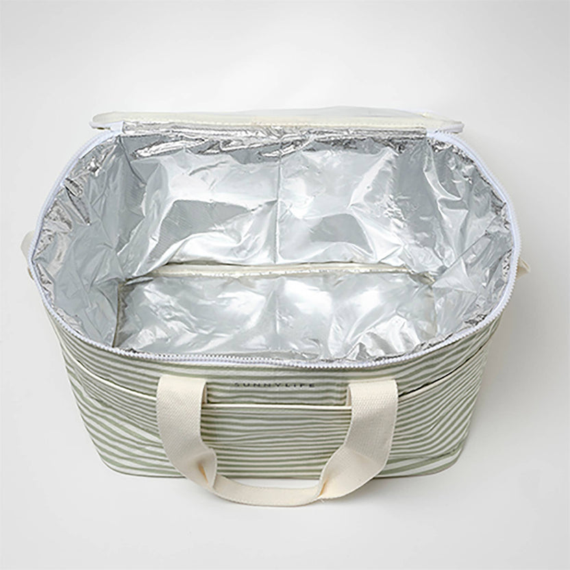Sage Stripe - Light Cooler Bag La Palma - Sunnylife - Printfresh