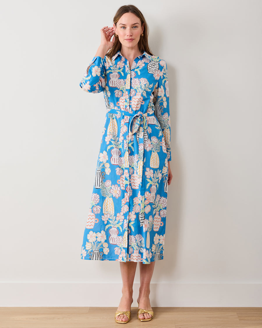 Antique Vases - Monaco Dress - Blue Sky - Printfresh