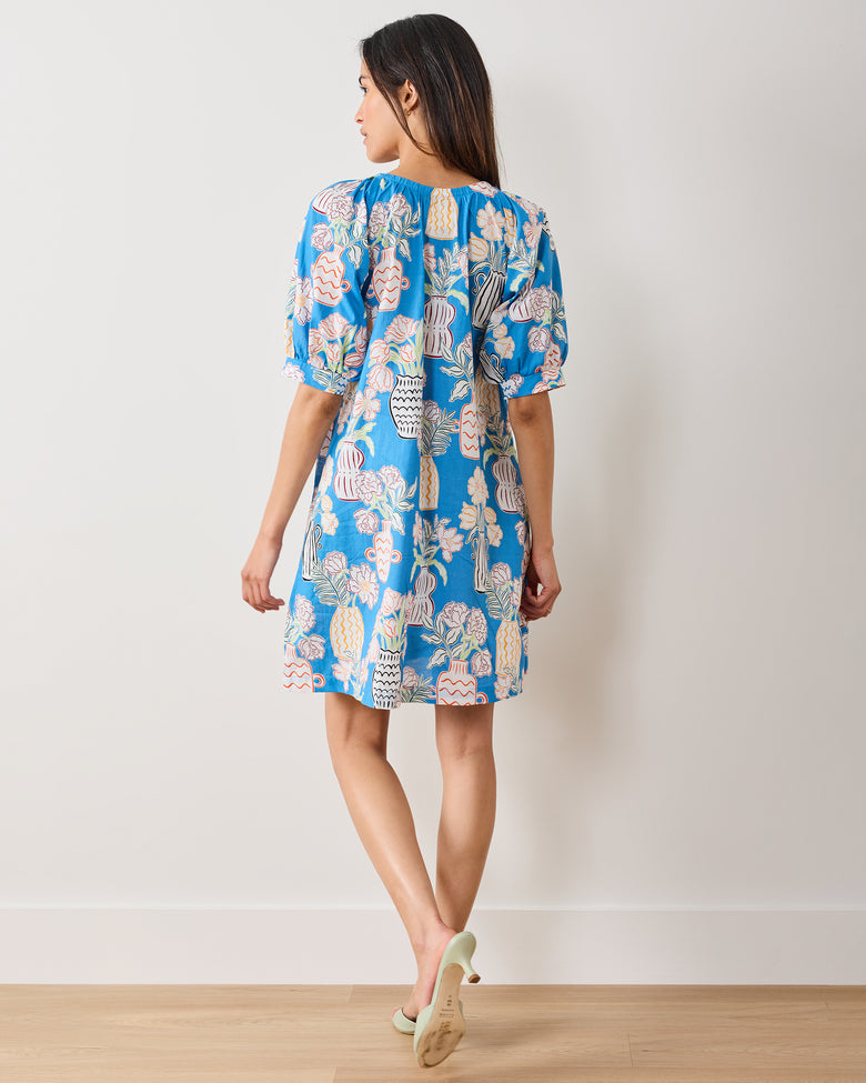 Antique Vases - Raina Dress - Blue Sky - Printfresh