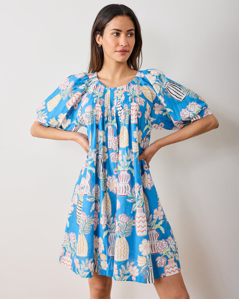 Antique Vases - Raina Dress - Blue Sky - Printfresh