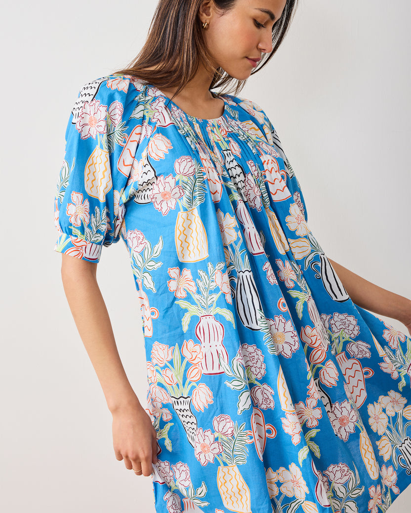 Antique Vases - Raina Dress - Blue Sky - Printfresh