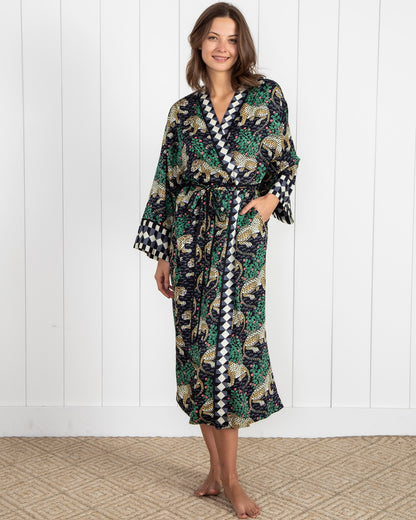 Robe Ink Bagheera - Women's Satin Robe - Ink – Printfresh