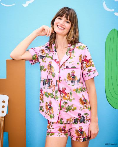 Barbie™ + Printfresh Western Barbie - Short PJ Set - Cowgirl Pink - Printfresh