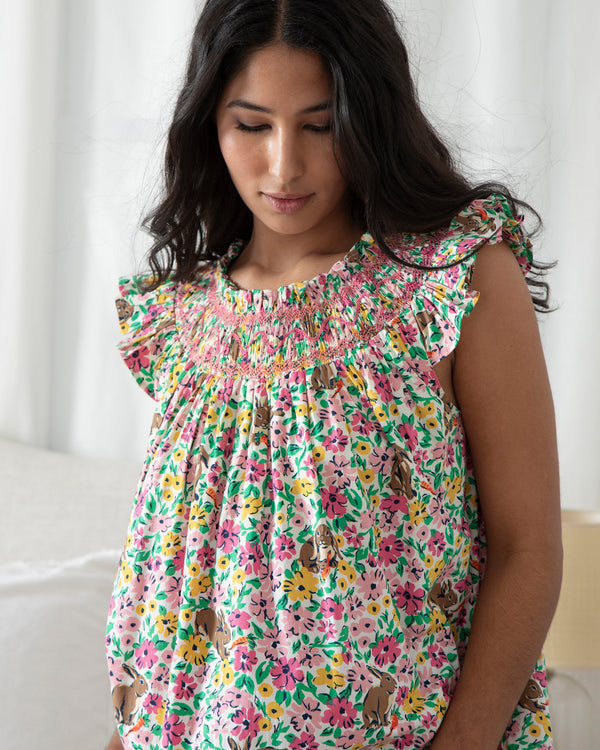 Bunny Trail - Sweet Escape Nightgown - Spring Meadow - Printfresh