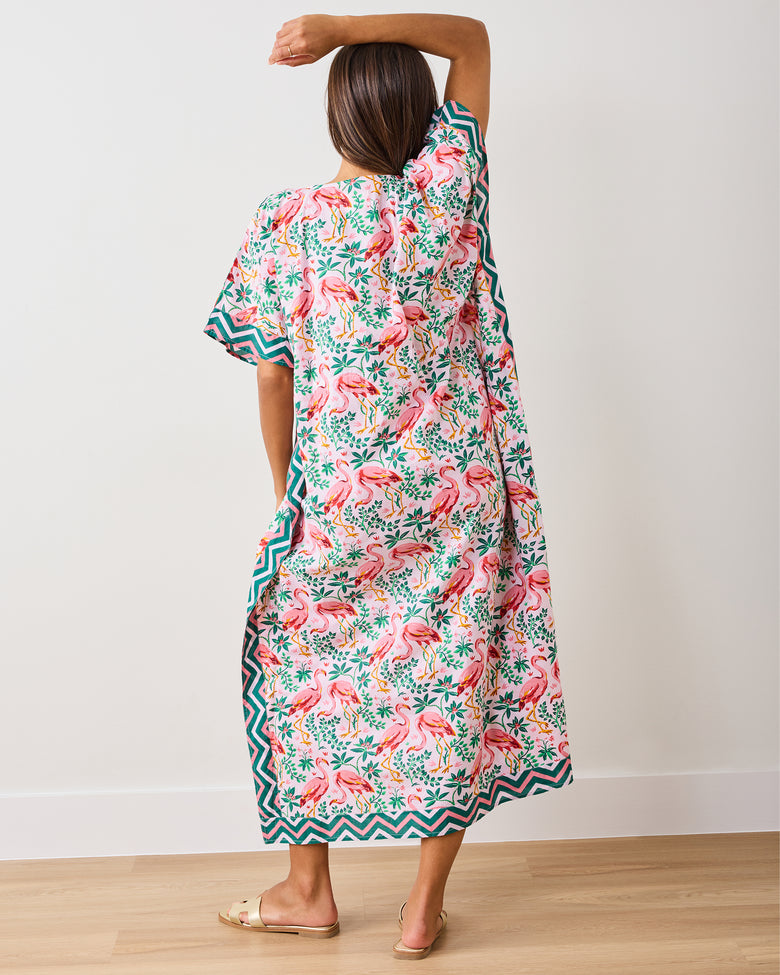 Flock Of Flamingos - Let's Cruise Caftan - Rose - Printfresh