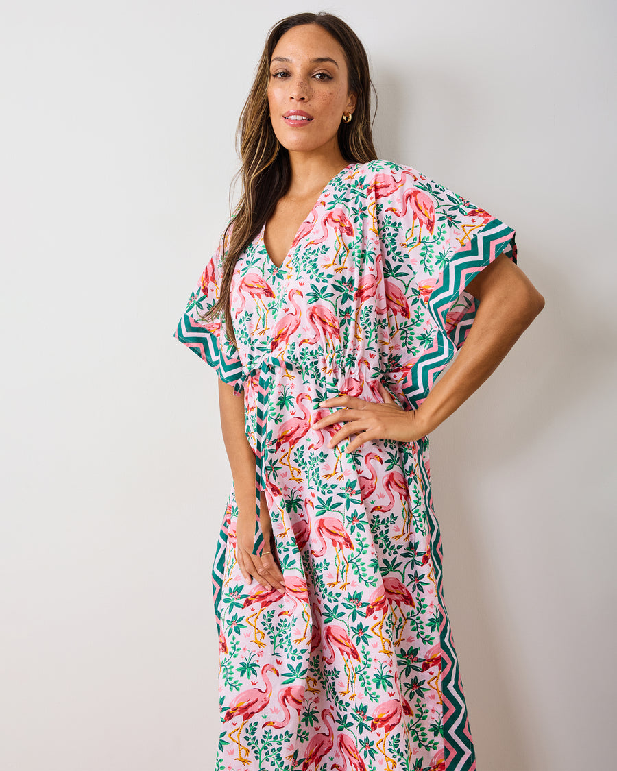 Flock Of Flamingos - Let's Cruise Caftan - Rose - Printfresh