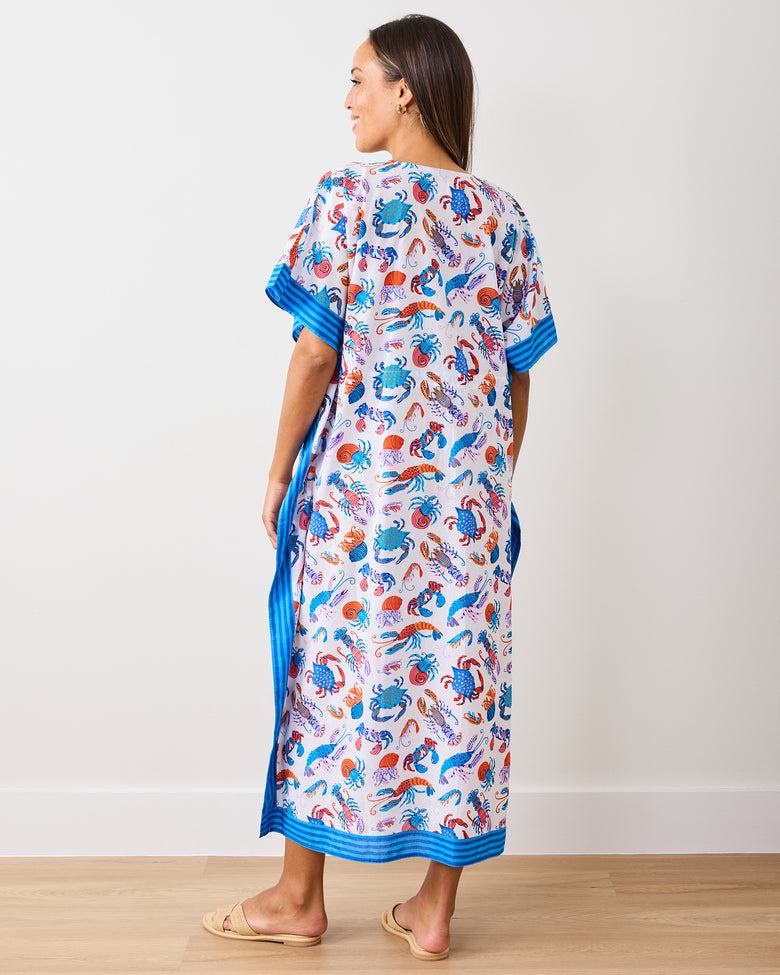 Pretty Pinchers - Let's Cruise Caftan - Mid Blue - Printfresh