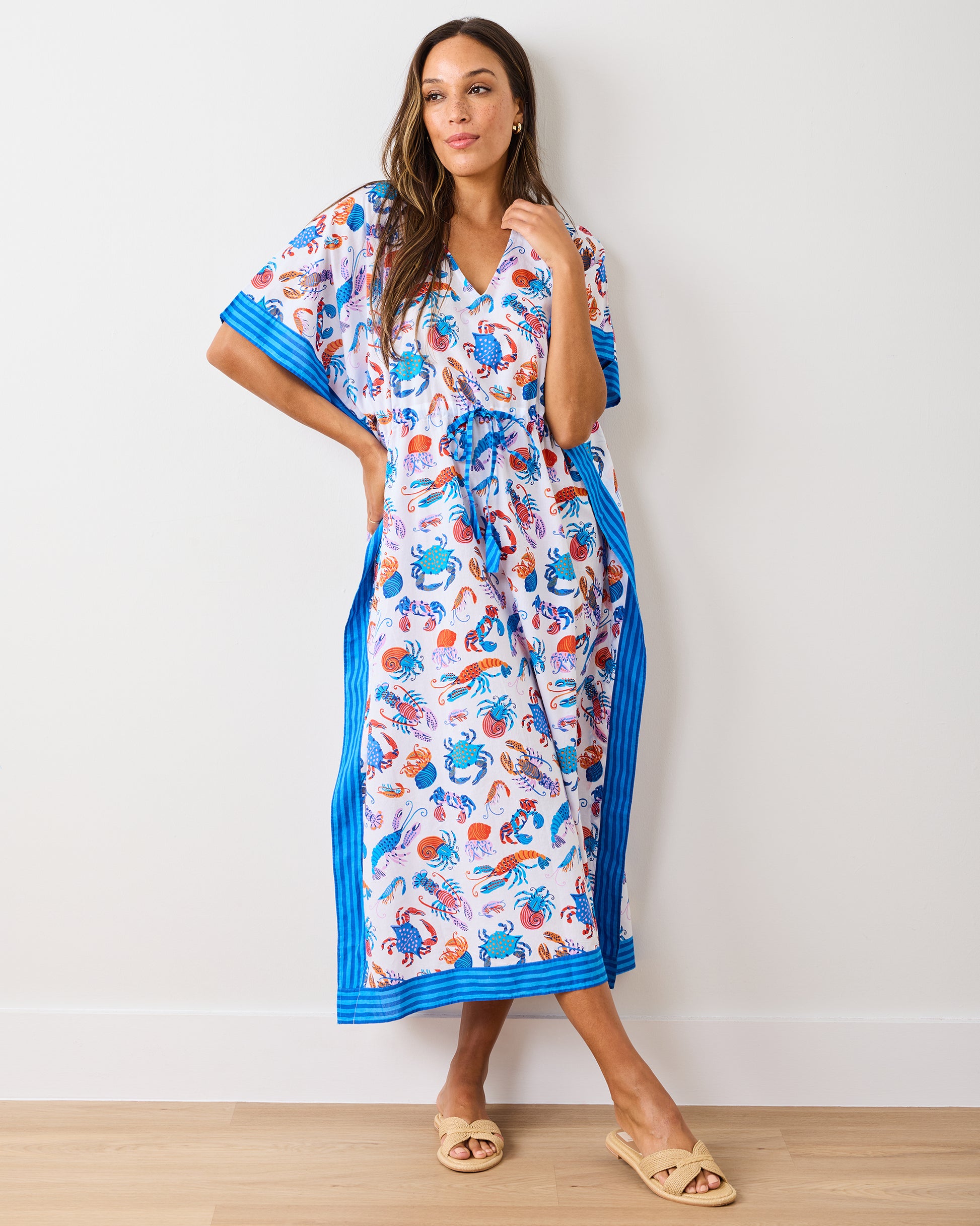 Pretty Pinchers - Let's Cruise Caftan - Mid Blue