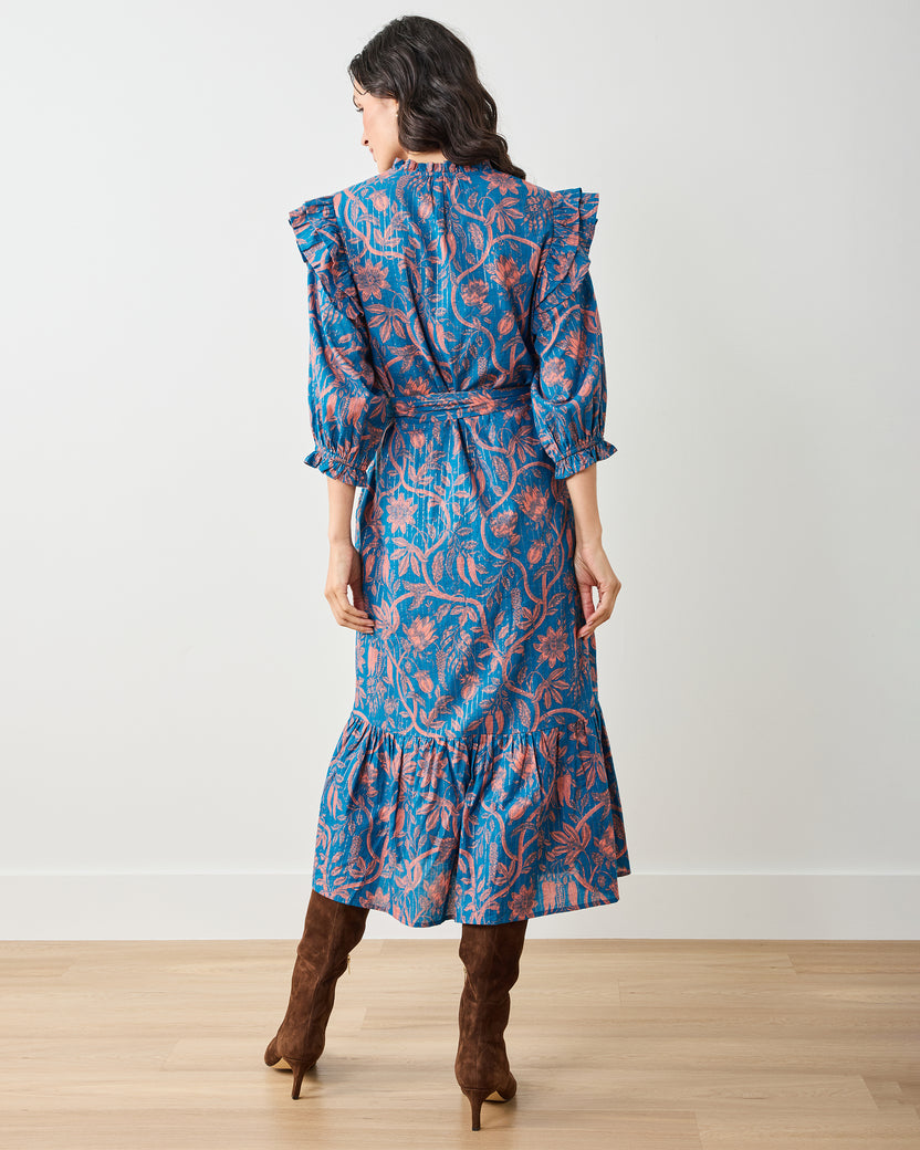 Etched Vine - Sawyer Dress - Turquoise Blush - Printfresh