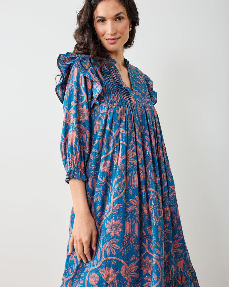 Etched Vine - Sawyer Dress - Turquoise Blush - Printfresh