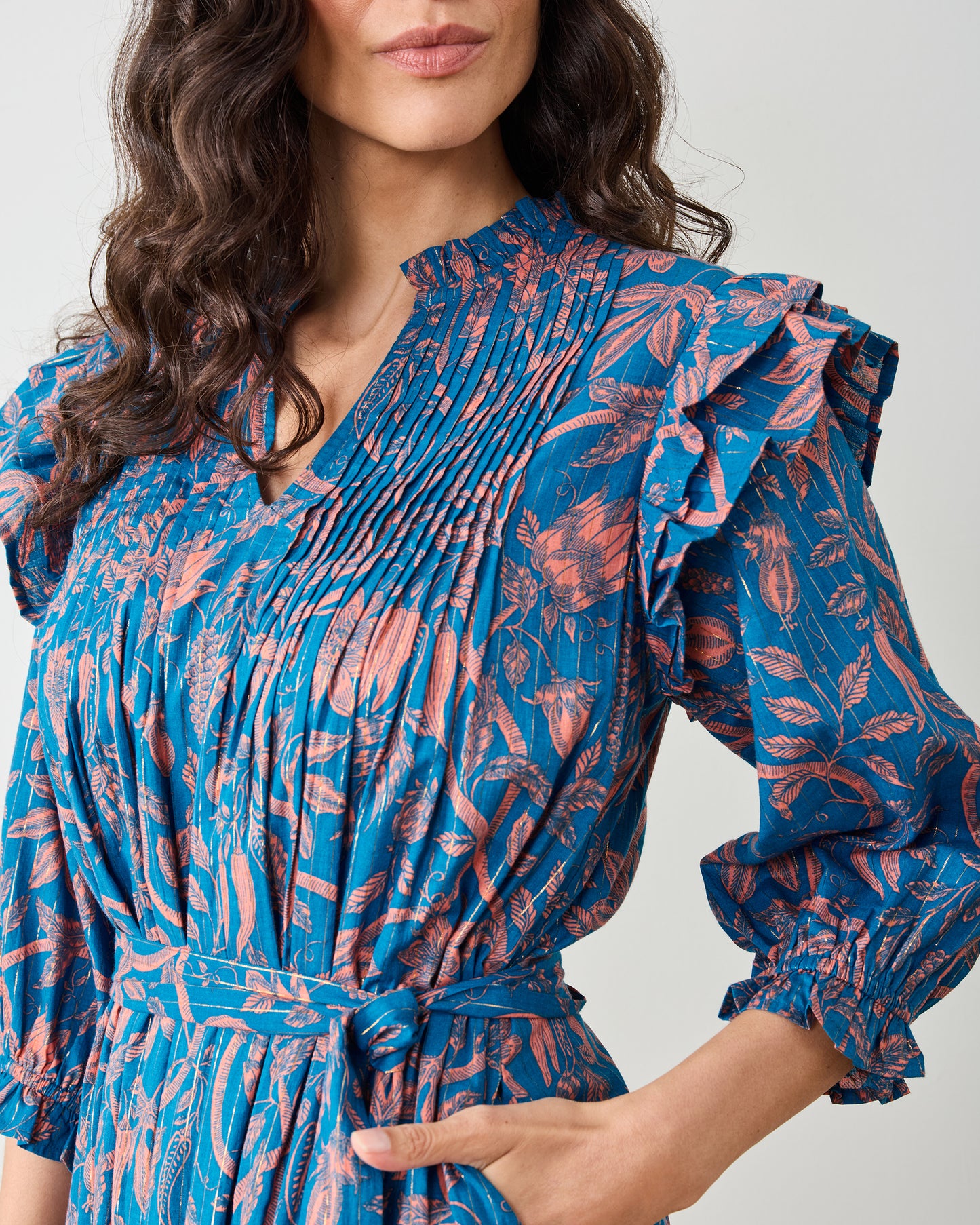 Etched Vine - Sawyer Dress - Turquoise Blush - Printfresh