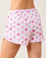 Candy Hearts - Ruffle Short - Pale Pink/Mailbox Pink - Printfresh