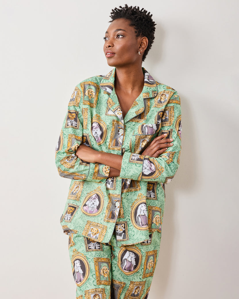 PF + Downton Abbey: The Grande Finale | Dogton Abbey - Petite Long PJ Set - Green - Printfresh