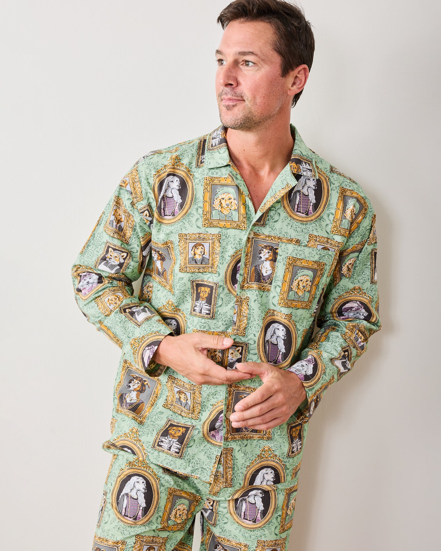 Dogton Abbey - Men's Long PJ Set - Crawley Green - Printfresh