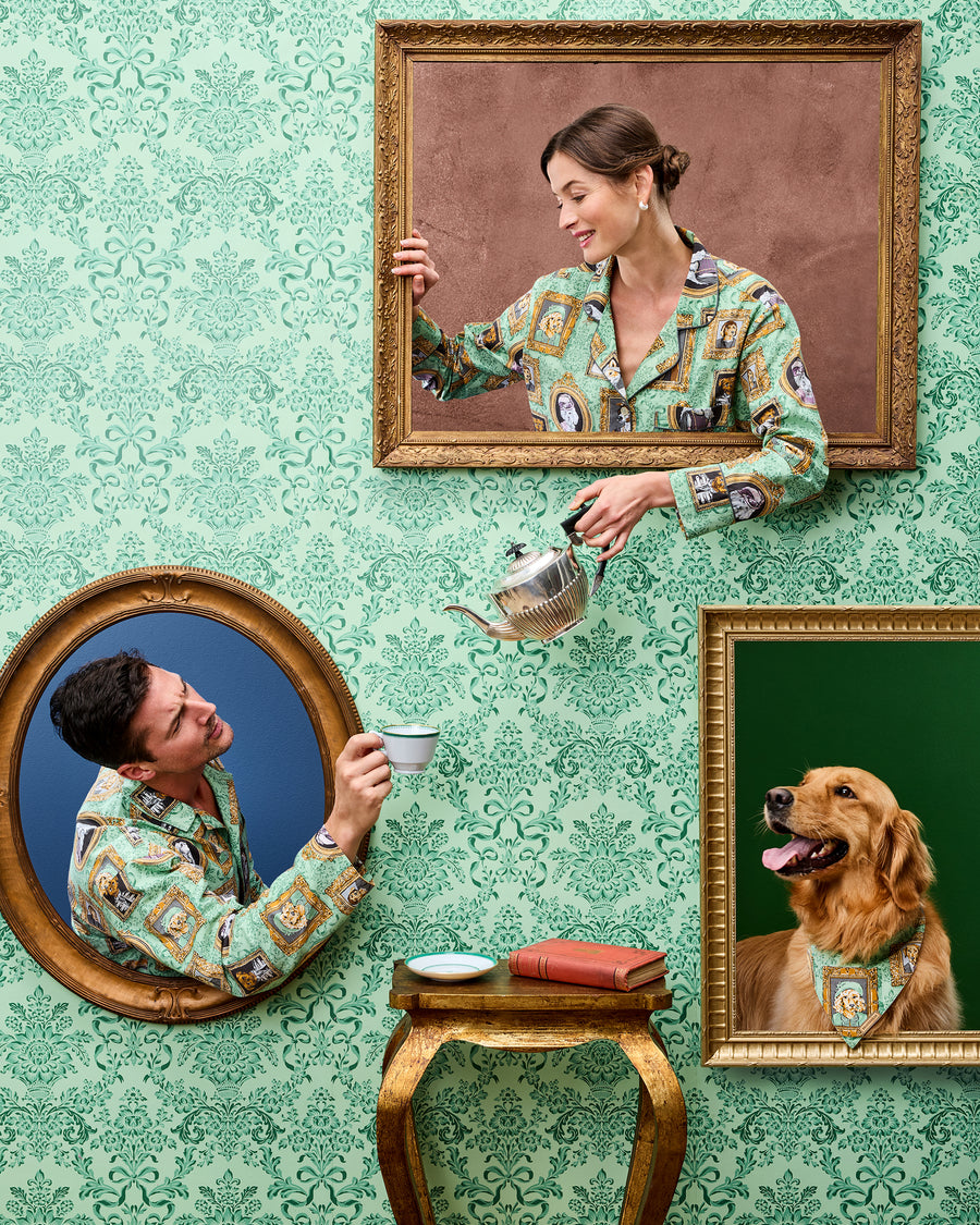 PF + Downton Abbey: The Grande Finale | Dogton Abbey - Pet Bandana - Green - Printfresh